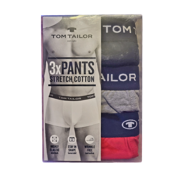 Boxer lot de 3 (Bleu-Gris-Rouge) Tom Tailor