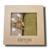 Chaussettes Porto et Tokyo olive avec broche en forme d'abeille or
